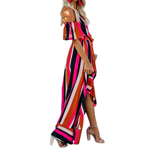 Women's off the shoulder maxi dress - Picture 4 of 7